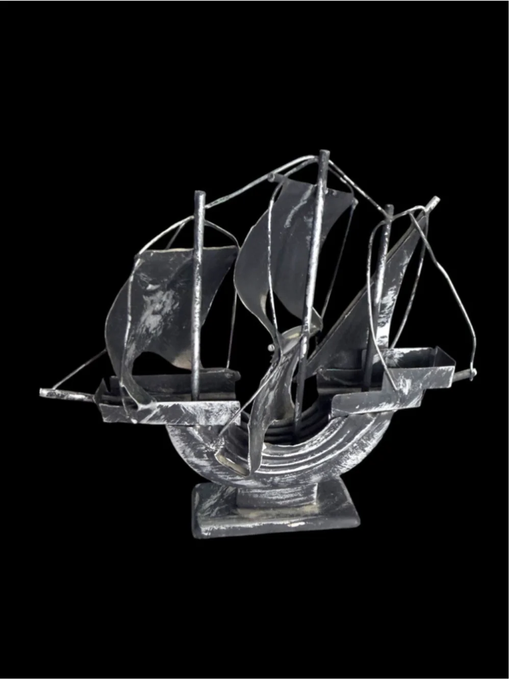 Vintage Columbus Ship Set (Nina Pinta Santa Maria) | Metal Nautical Decor | 3pc